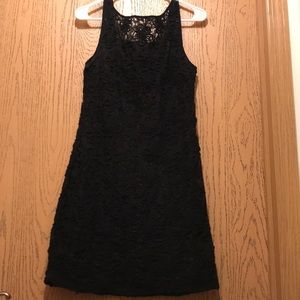 Black dress with flower detail